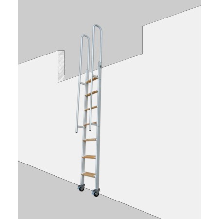 Scala soppalco in ferro con ruote Mod. SSPXL