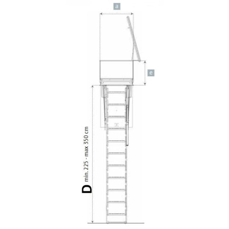 SCALA RETRATTILE DA TERRAZZO IN FERRO  A 4 ELEMENTI