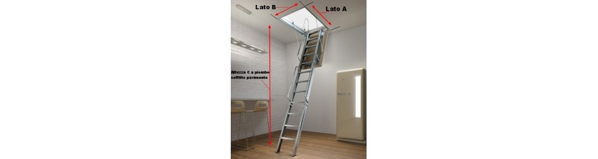 Scala retrattile su misura aci tre 
